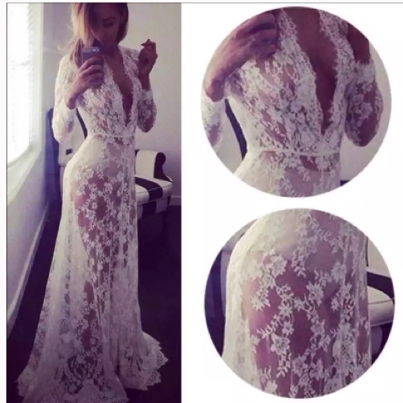 Summer Lace Floral Boho Long Maxi Dress - Picture 3 of 7